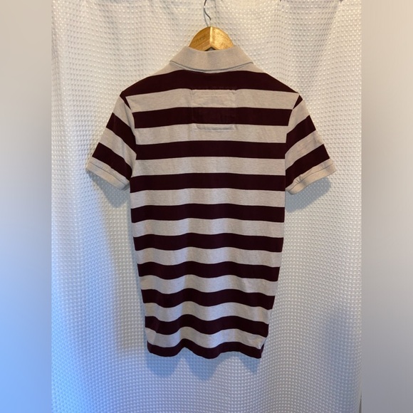 2/40$ Men’s ABERCROMBIE&FITCH muscle fit striped brown and beige Polo sz medium‎ - Picture 8 of 9
